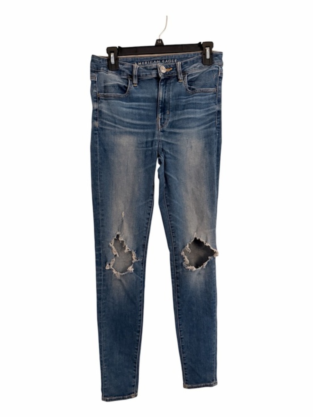 AEO AMERICAN EAGLE 8 LONG Hi-Rise Jeggings Ripped